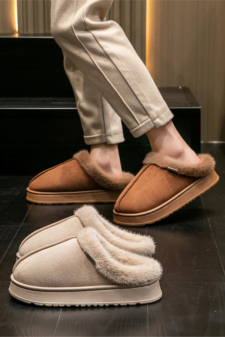 Fashion Women Fluffy Slippers for Autumn and Winter Indoor EVA Thick Sole Anti-Slip and Warm Unisex Slippers for Winter Beauty World Shop
