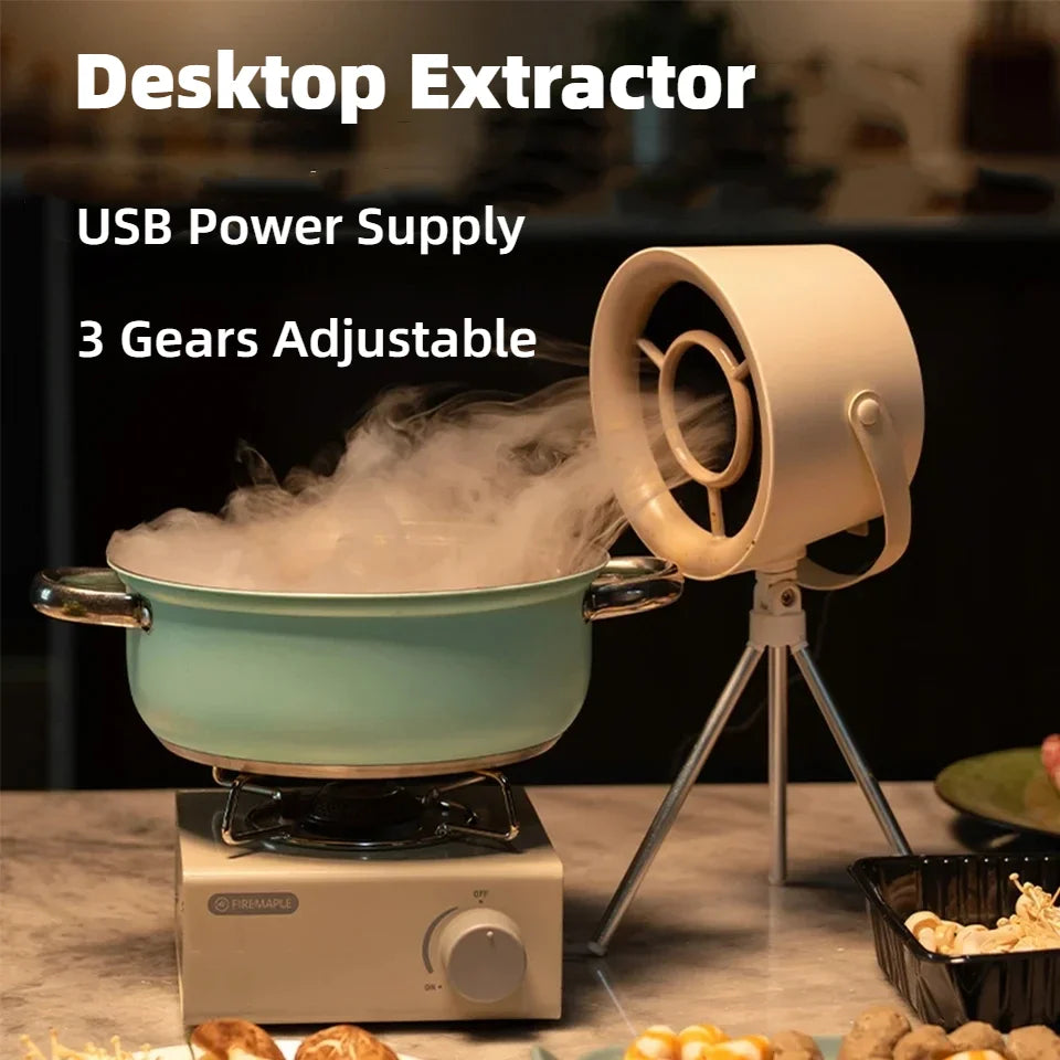 2025 New Portable Exhaust Fan Small Kitchen Hood Extractor Barbecue USB Supply Desktop Range Hoods Mini Suction Cooker Hood Beauty World Shop