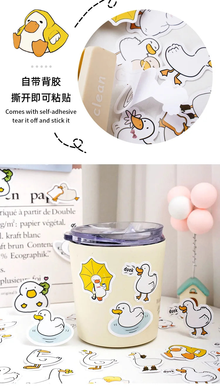 Etori Life46pcs/pack Good Life Duck Album decorative stickers Self-adhesive stickers for DIY student stationery notebook diary Beauty World Shop