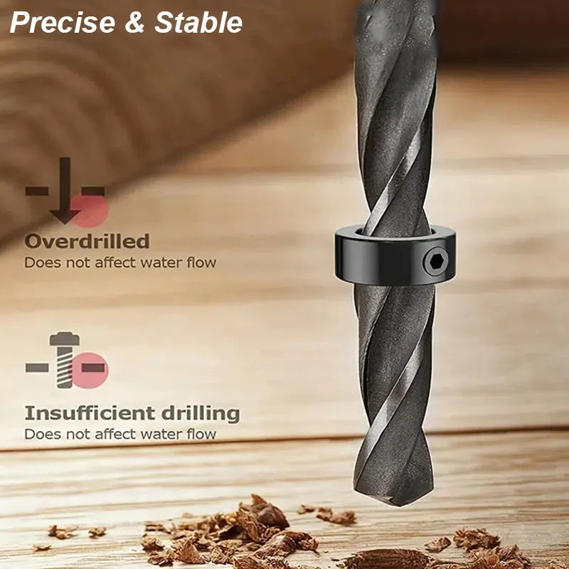 Drill Stoper Collar Set Stop Bit Ring Shaft Limit Metric Lock Steel Press Depth Ajustable Positioner Hole Guide Woodwork Tool Beauty World Shop