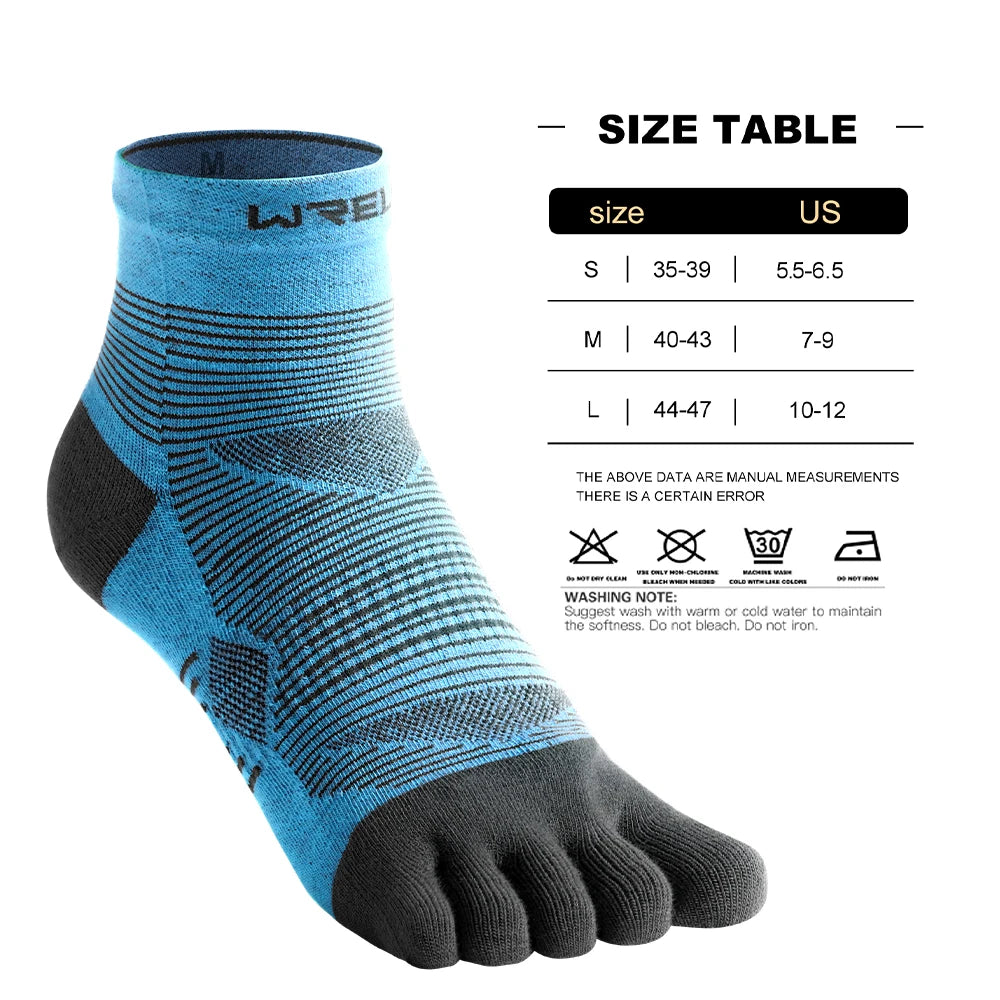 WRELS Coolmax Sports Socks Comfy Elastic Shock-proof Breathable Run Knitted Socks High Performance Athletic Five Toe Socks Beauty World Shop
