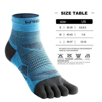 WRELS Coolmax Sports Socks Comfy Elastic Shock-proof Breathable Run Knitted Socks High Performance Athletic Five Toe Socks Beauty World Shop