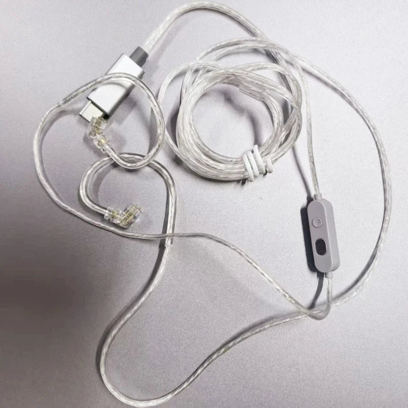  KZ M2 Dual Silver-Plated Upgrade Cable , High-definition With Dual Mic USB Type-C Earphone Upgrade Cable