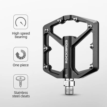ROCKBROS MTB Cycling Ultralight Pedal Bike Bicycle Sealed DU Bearing Pedals Aluminum Alloy CRMO Non-slip Cleat Bike Part Pedals Beauty World Shop
