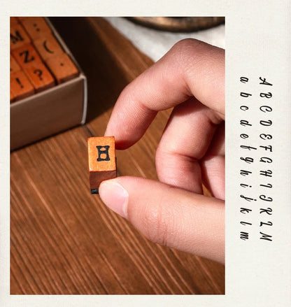 Journal GO 70pcs/set Wooden Rubber Alphabet Letter Number Stamp Set for Card Collage Junk Journal Scrapbooking DIY Standard Seal Beauty World Shop