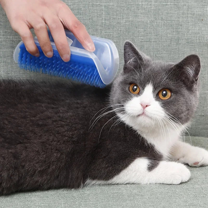 Cat Corner Brush Comb Massager for Cat Arch Plastic Scratcher Remove Hair Comb Grooming with Catnip Cat Self Cleaning Cat Supply Beauty World Shop
