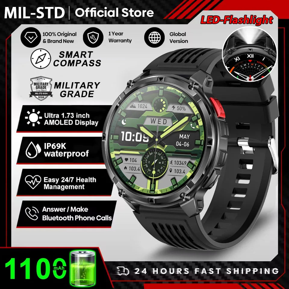 2026 New T-Rex3 Pro GPS Tracker 1100mAh Smartwatch Men 120-Day Standby Clock Rugged Outdoor Sport 10ATM Waterproof Call Watches Beauty World Shop