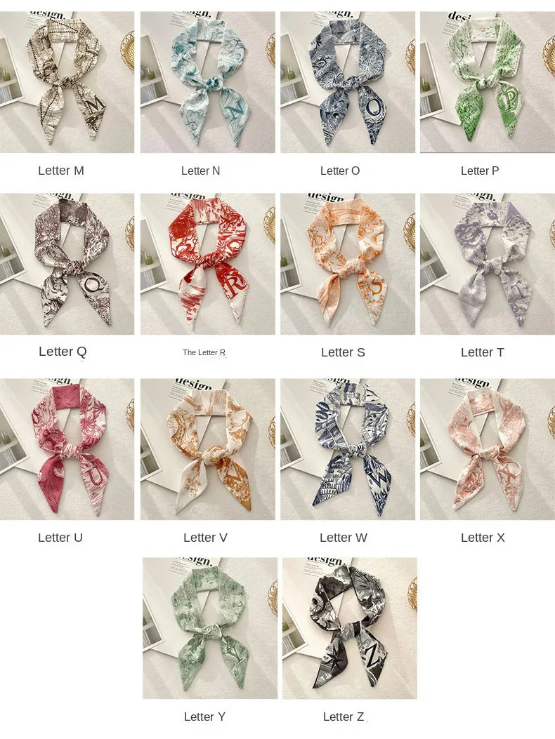26 Letters Tarot Constellation Bag Scarf Twill Silk Scarves Women New Neckerchief Hair Headbands Beauty World Shop
