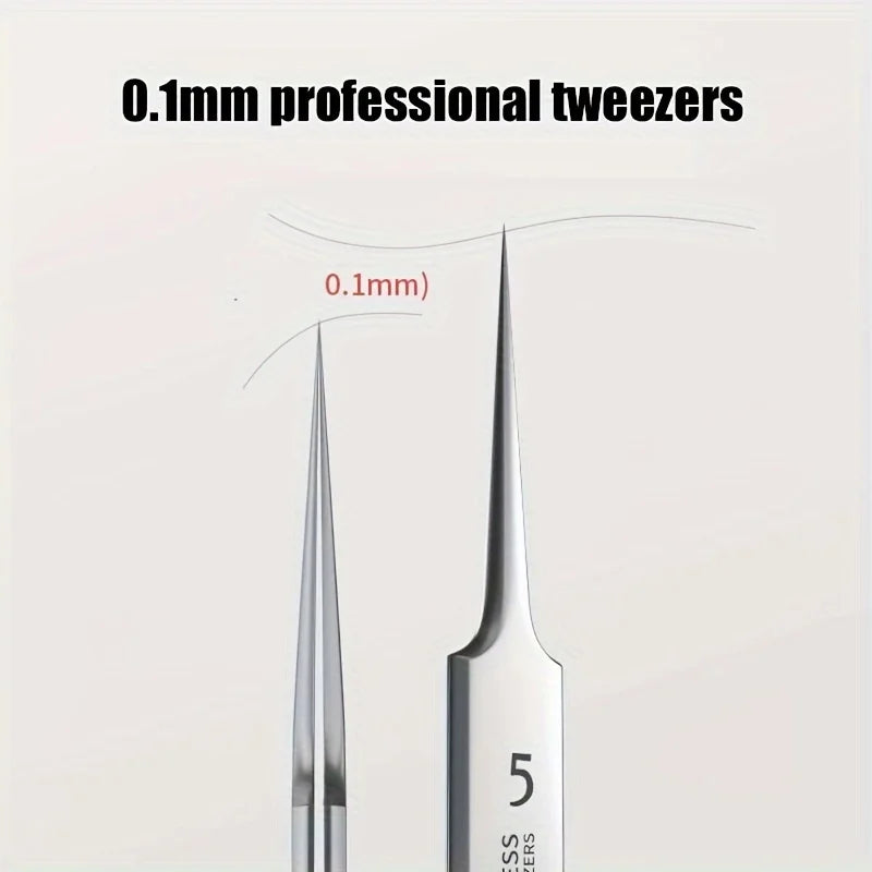 1 Pack Extra Fine No. 5 Cellular Acne Blackhead Tweezers - Facial Beauty Remove Acne Needle Tools for Skin Care Beauty World Shop