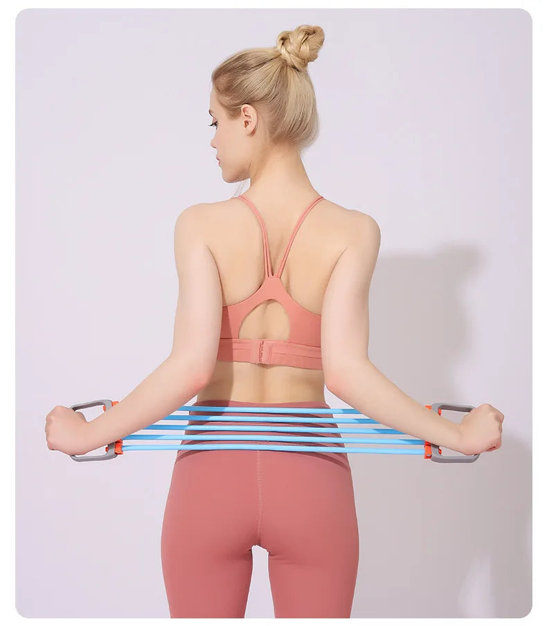 Full Body Workout Set - Chest Expander with 5 Removable Resistance Bands for Pilates, Push Ups, and Muscle Training - Strengthen Beauty World Shop