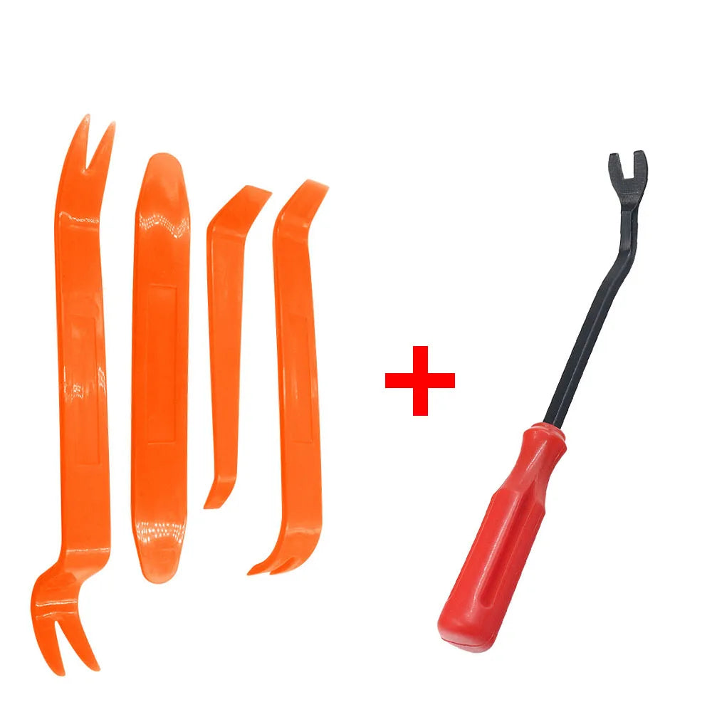 4pcs/Set Portable Car Panel Removal Tool Kit Nail Puller Radio Audio Door Pry Repair Clip Trim Dash Removal Installer Hand Tool Beauty World Shop