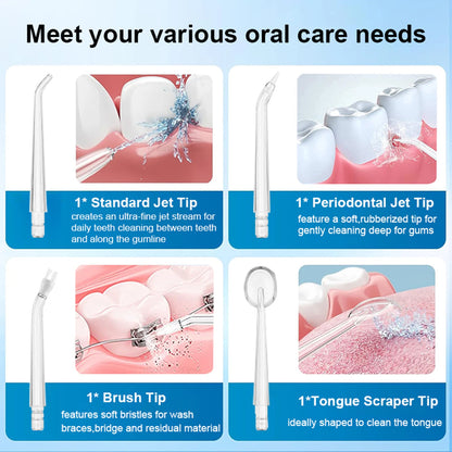 Portable Oral Irrigator 200ML Water Flosser Teeth Whitening 3 Modes Rechargeable Waterproof IP65 Dental Care Jet Floss Beauty World Shop