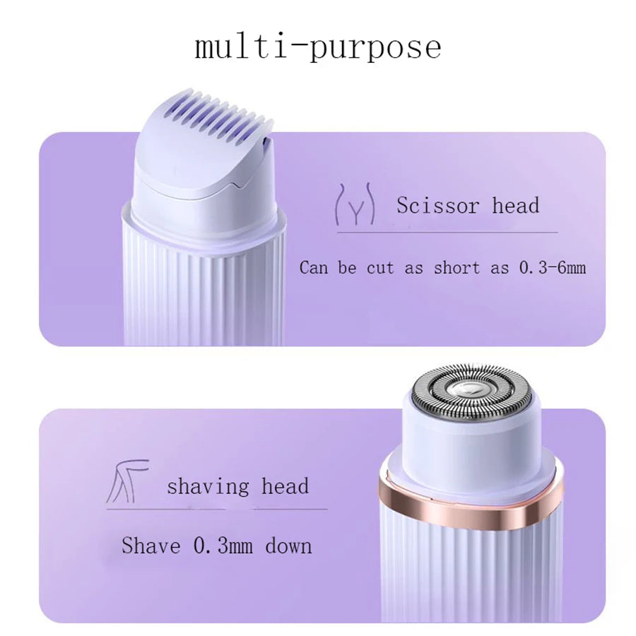Electric Shaver, Portable Hair Removal Device, Rechargeable Electric Shaver, Painless 2-in-1 Dual Head Shaver Beauty World Shop