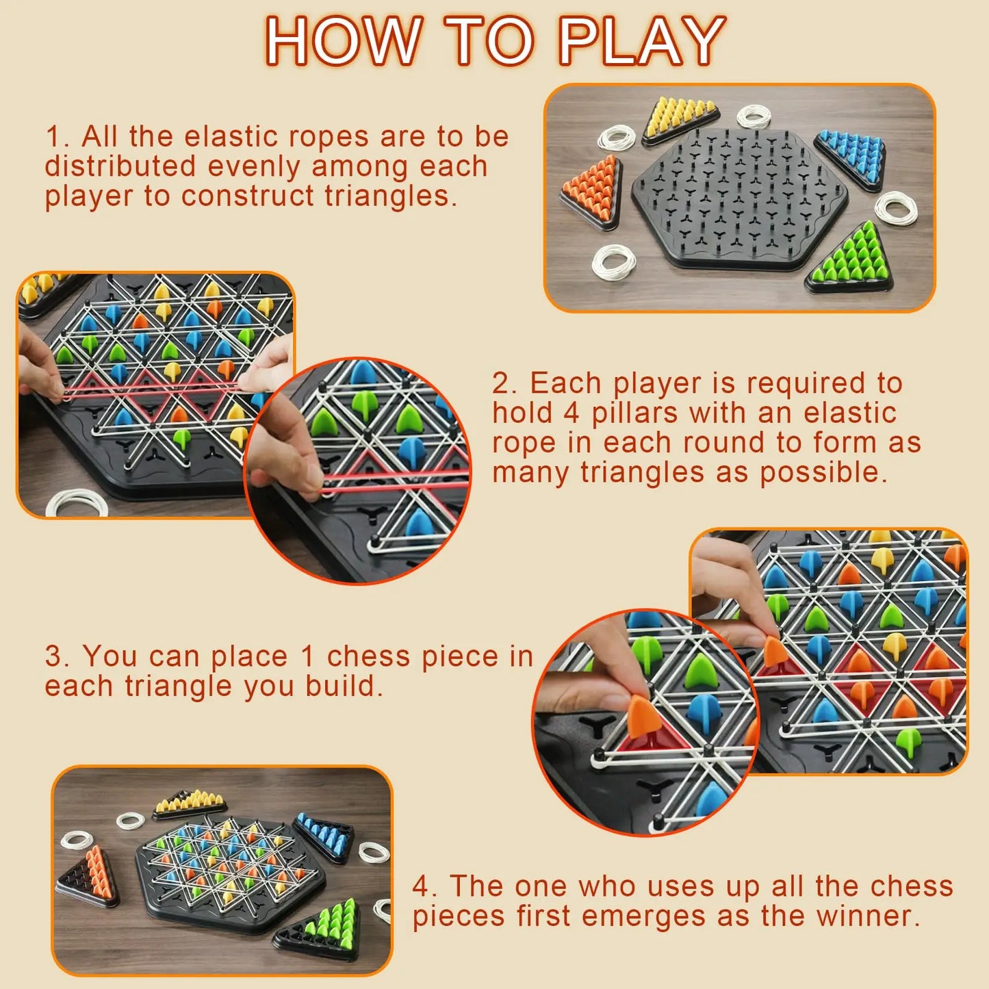 STEM Puzzle Toys for 3 Year Old Kids & Up, Triggle Game - Family Strategy Board Game (2 Players) Beauty World Shop