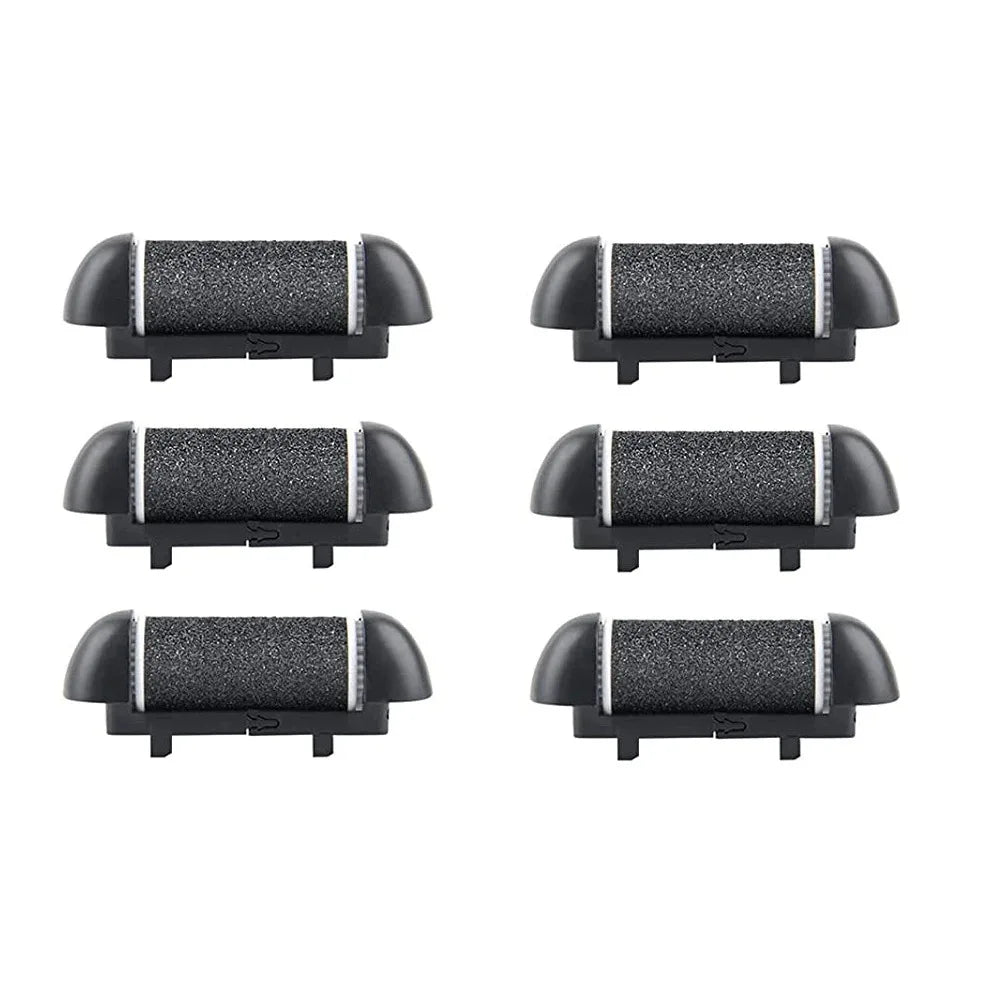 Black Foot Care Tool Heads, Hard Skin Remover, Refill Rollers for Cracked Heels Calluses and Dead Skin Removal, 6 Pcs Beauty World Shop