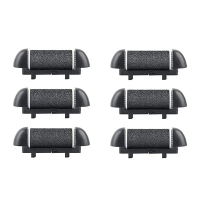 Black Foot Care Tool Heads, Hard Skin Remover, Refill Rollers for Cracked Heels Calluses and Dead Skin Removal, 6 Pcs Beauty World Shop