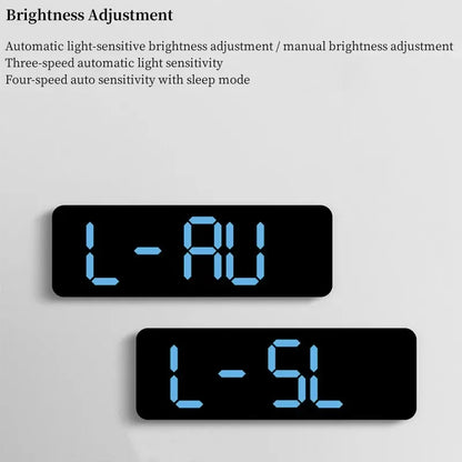 9 Inch Large Digital Wall Clock USB Powered TEMP Humidity Week Auto Dimmer DST Table Clock 12/24H Electronic LED Alarm Clock Beauty World Shop