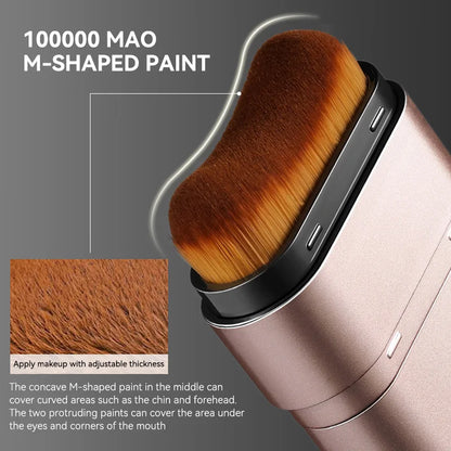 Light and Moist Hydrating Foundation, Natural-Looking, Moisturizing, Shiny, Thin and Lightweight, Double-Headed Makeup Foundation That Rotates for Easy Use, with Its Own Brush, Waterproof, Easy to Apply Makeup, and Easy for B Beauty World Shop