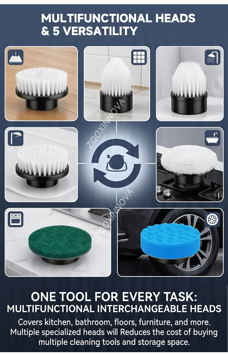 Household Cordless Spin Scrubber Kitchen Gadgets Hair Brushes Bathroom Broom Toilet Mops Electric Multipurpose Cleaning Brush Beauty World Shop