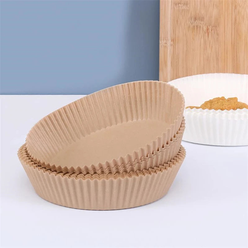 50/100Pcs Air Fryer Disposable Paper Non-Stick Airfryer Baking Papers Round Air-Fryer Paper Liners Paper Kitchen Accessories Beauty World Shop