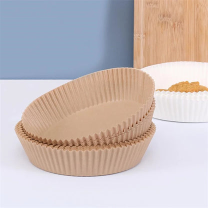 50/100Pcs Air Fryer Disposable Paper Non-Stick Airfryer Baking Papers Round Air-Fryer Paper Liners Paper Kitchen Accessories Beauty World Shop