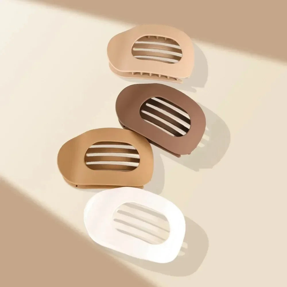 Fashion Oval Hair Claw Clip for Women New Design Leopard Matte Curved Flat Styling Barrettes Acrylic Lying Down Hair Accessories Beauty Trend Shop
