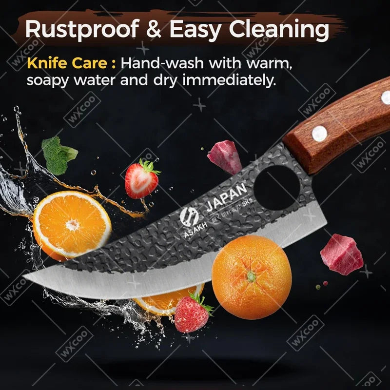WXCOO Professional Kitchen Boning Knife Butcher Meat Cleaver Hand-Forged Household Fruit Slicing Vegetable Cutting Kitchen Knife Beauty World Shop