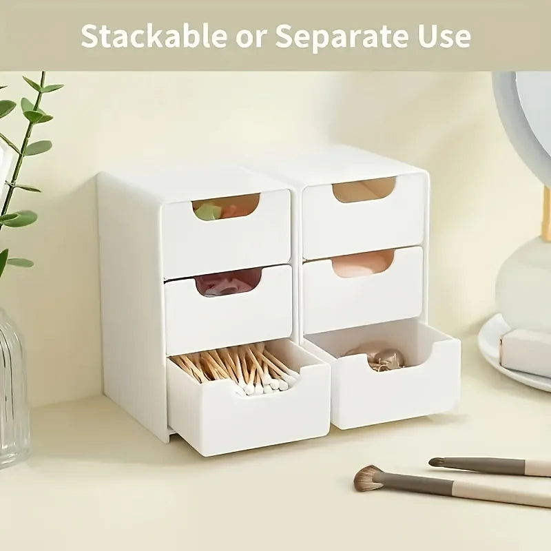 Chic 3-Tier Desk Organizer with Drawers - Ideal for Office Supplies, Jewelry & Cosmetics Storage - Portable Divider Box Beauty World Shop