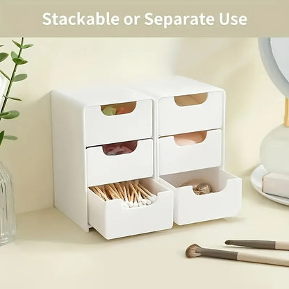 Chic 3-Tier Desk Organizer with Drawers - Ideal for Office Supplies, Jewelry & Cosmetics Storage - Portable Divider Box Beauty World Shop