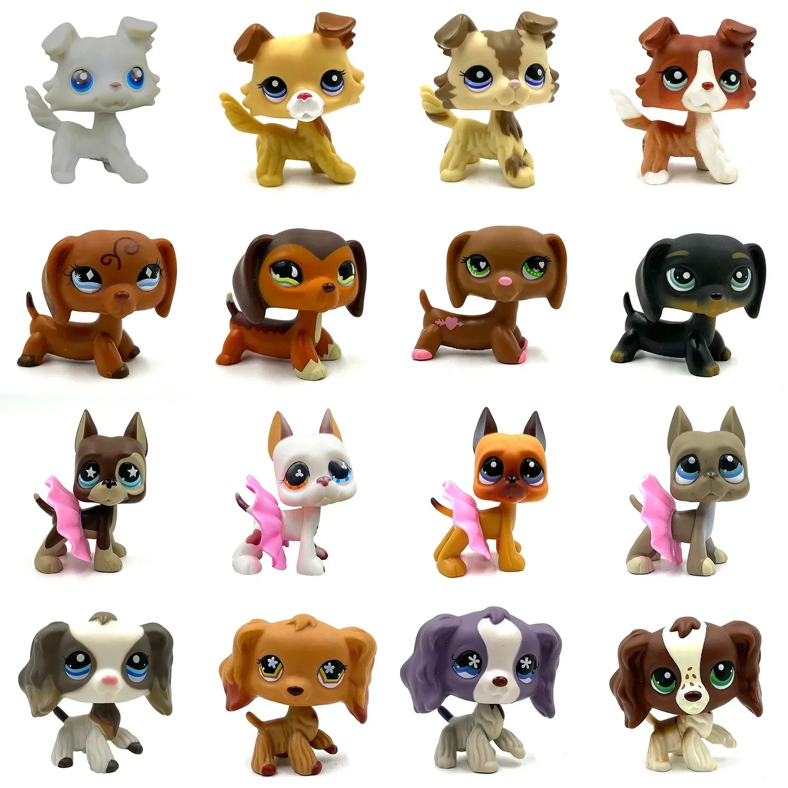Rare pet shop bobble head Toy cute great dane collie dachshund dog spaniel puppy pets for kids Beauty World Shop
