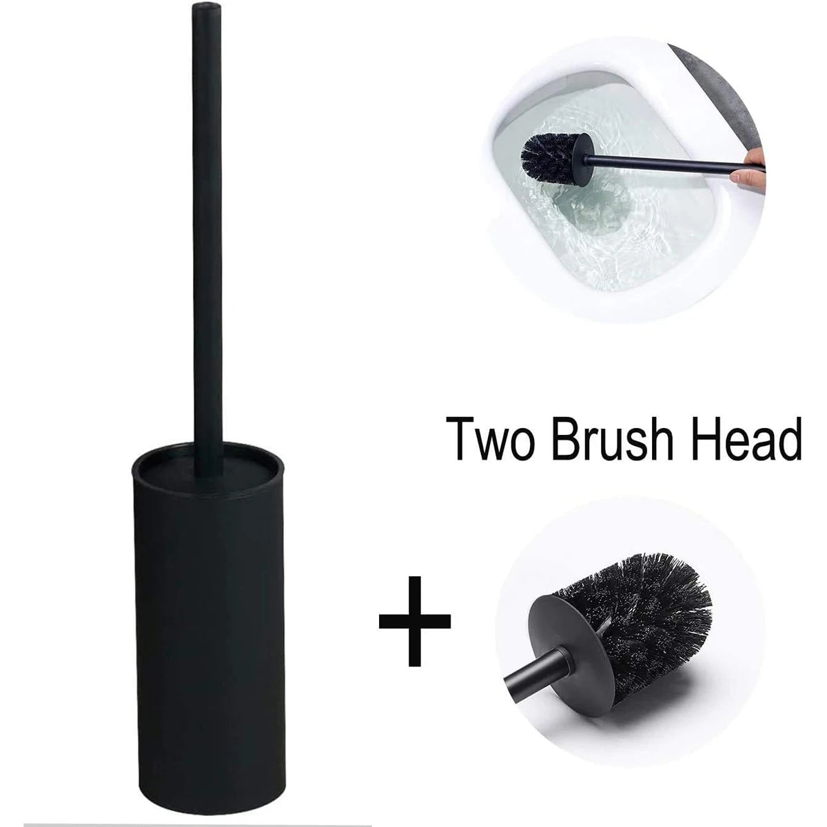 Toilet Brush Set Circular Type Stainless Steel Toilet Brush Extra Long Handle Standing for Hotel RV Toilet Bathroom Beauty World Shop