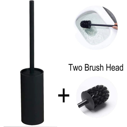 Toilet Brush Set Circular Type Stainless Steel Toilet Brush Extra Long Handle Standing for Hotel RV Toilet Bathroom Beauty World Shop