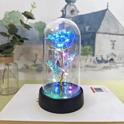Artificial Rose Flowers Valentines Day Gift for Girlfriend Eternal Rose LED Light Foil Flower Wedding Decor Christmas Gifts Beauty World Shop