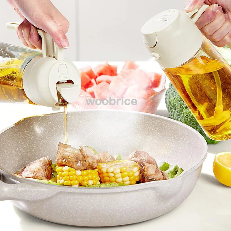 2in1 Kitchen Spray Oil Dispenser Oil Sprayer Polisher Or Only Brush Spray for Air Fryer Salad Grilling Roasting Cooking Kitchen Beauty World Shop