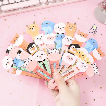 50-Pack Cartoon Animal Bookmarks, Dual-Purpose Bookmarks and Rulers for Office and School Use, Cute Bear and Kitten Bookmarks fo Beauty World Shop