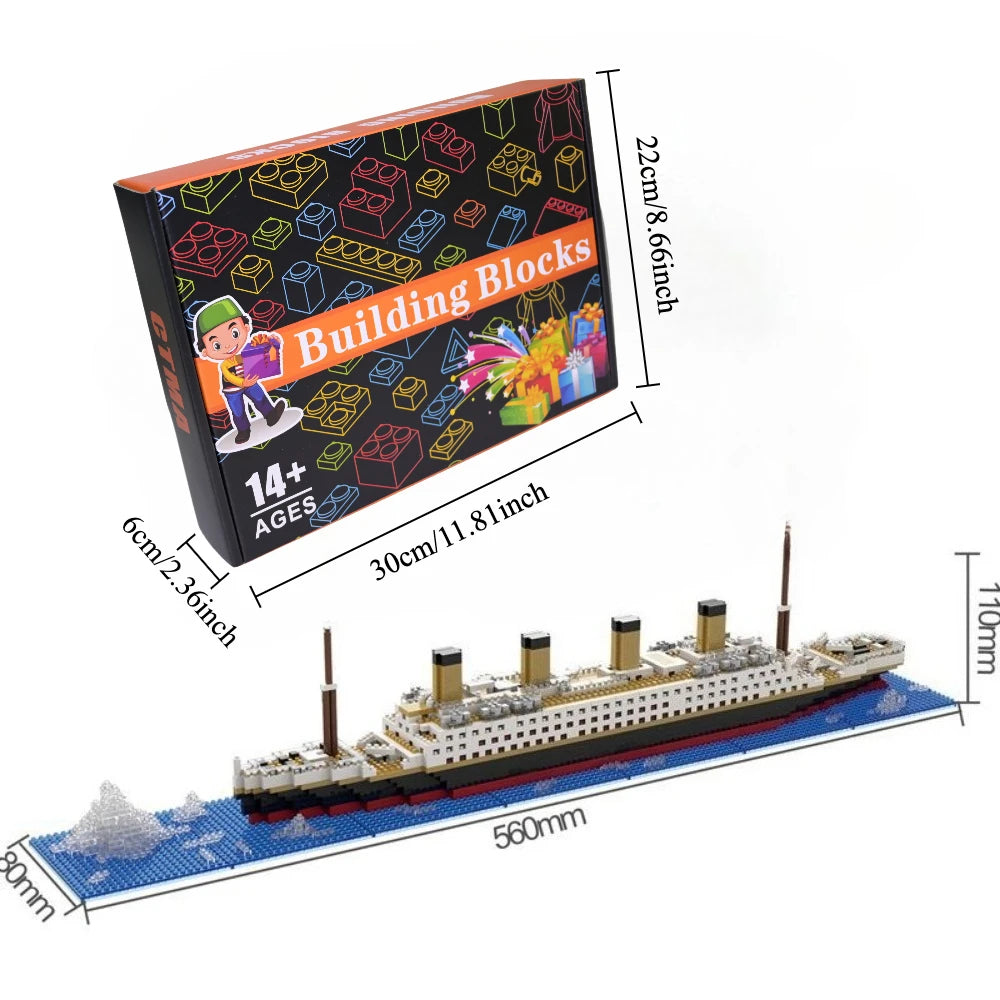 4000+Pcs Titanic Model Cruise Ship Building Blocks MOC Boat Bricks Collection DIY Construction Toys for Children Gift Beauty World Shop