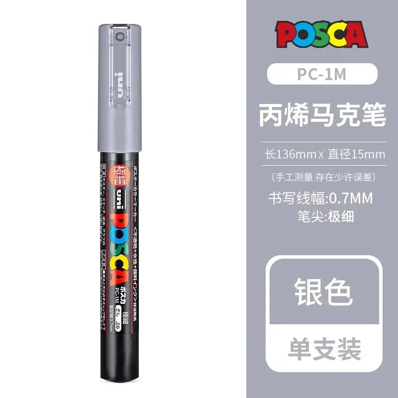 Uni Posca Full Marker PC-1M 3M 5M Multi-Colours Acrylic Permanente Rotulador Poster Graffiti Painting Pen For Fabric Rock Metal Beauty World Shop