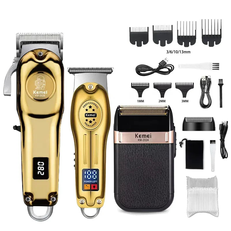 Kemei KM-2628 KM-678 KM-2024 USB Rechargeable Hair Clipper Professional Cordless Men Hair Trimmer Men's Hair Cutting Machine Beauty Trend Shop