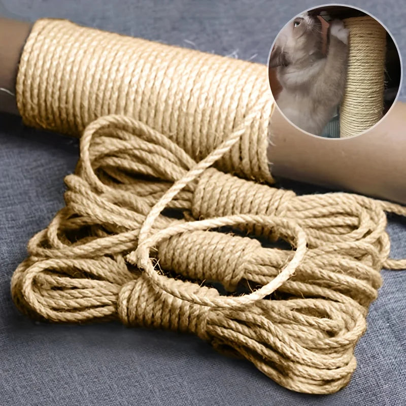 33/66/164ft Natural Sisal Rope Cat Scratcher Rope Tree Scratching DIY Toy Paw Claw Furniture Protector Scratching Post Beauty World Shop