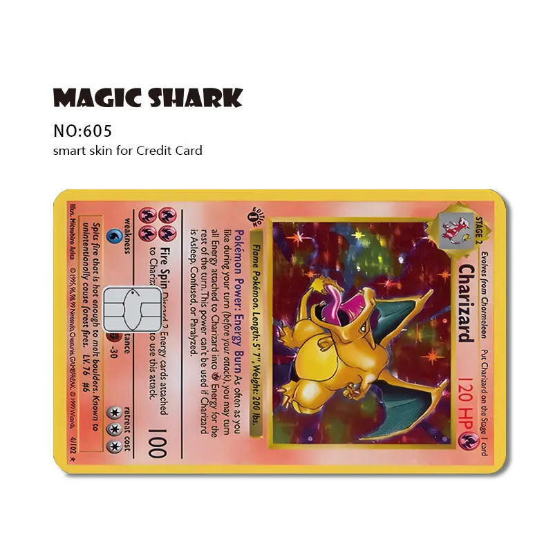 2025 New Pokemons Charizard Blastoise Bulbasaur Eevee Metwo Sticker Film Skin Cover for Credit Debit Card Beauty World Shop