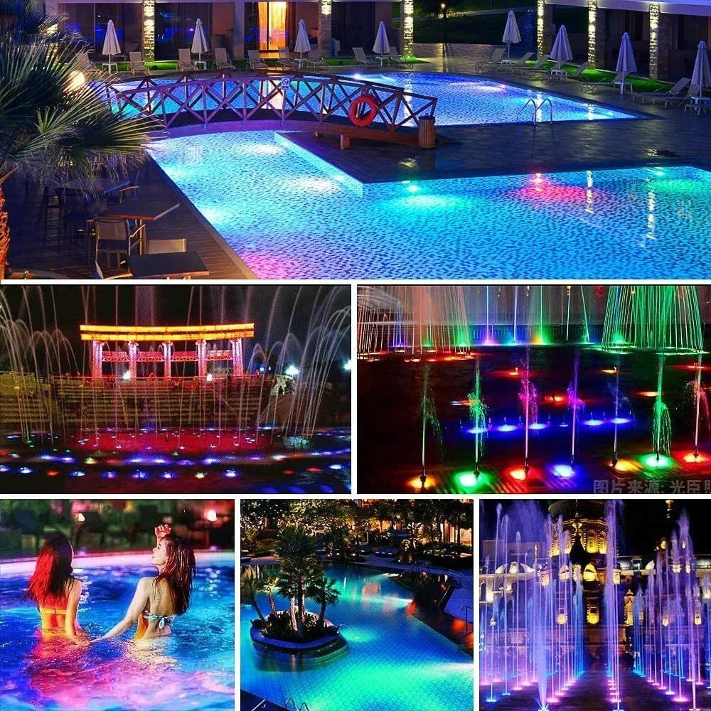 USB Pool Lights Rechargeable Submersible LED Lights with Remote RF IP68 Underwater Waterproof Pond Light for Inground Pool Decor Beauty World Shop