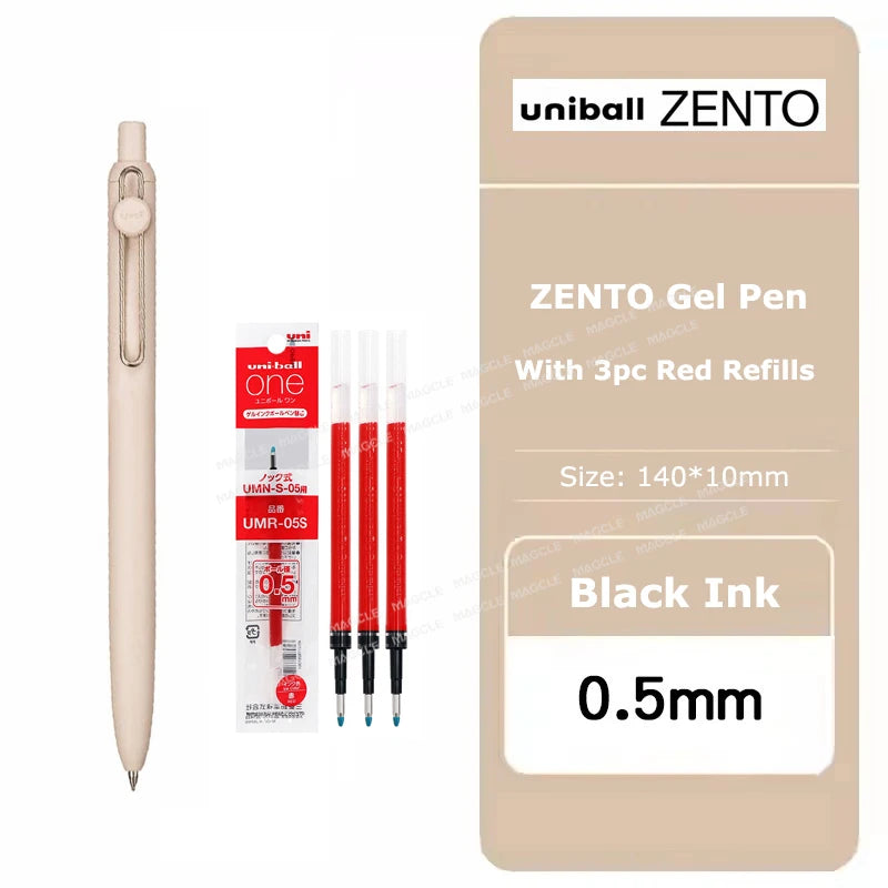 uniball ZENTO Standard 0.38/0.5mm Gel Pens,Water-Based Smooth Writing Roller Ball Pens Fit for a variety of occasions Stationery Beauty World Shop