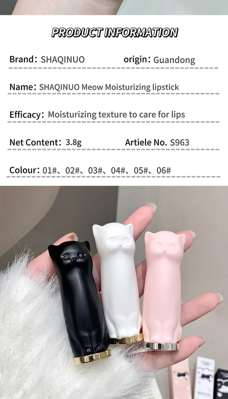 SHAQINUO Meowoqinqin Moisturizing Color Lip Balm, anti-dryness and crack fade lip lines Student Moisturizing lipstick Beauty Trend Shop