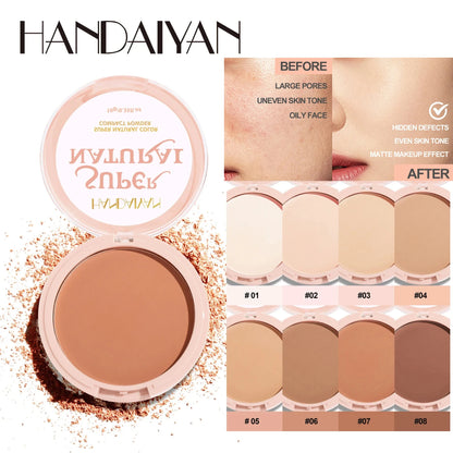 8 Color Matte Face Pressed Powder 24 Hours Oil Control Natural Setting Powder Foundation Full Coverage Waterproof Lasting Makeup Beauty World Shop