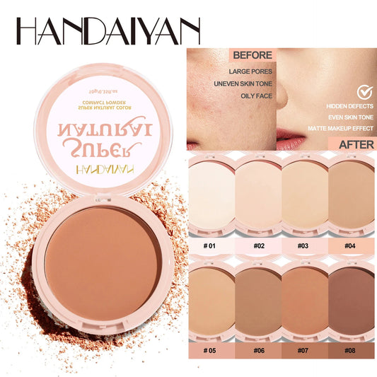 8 Color Matte Face Pressed Powder 24 Hours Oil Control Natural Setting Powder Foundation Full Coverage Waterproof Lasting Makeup Beauty World Shop