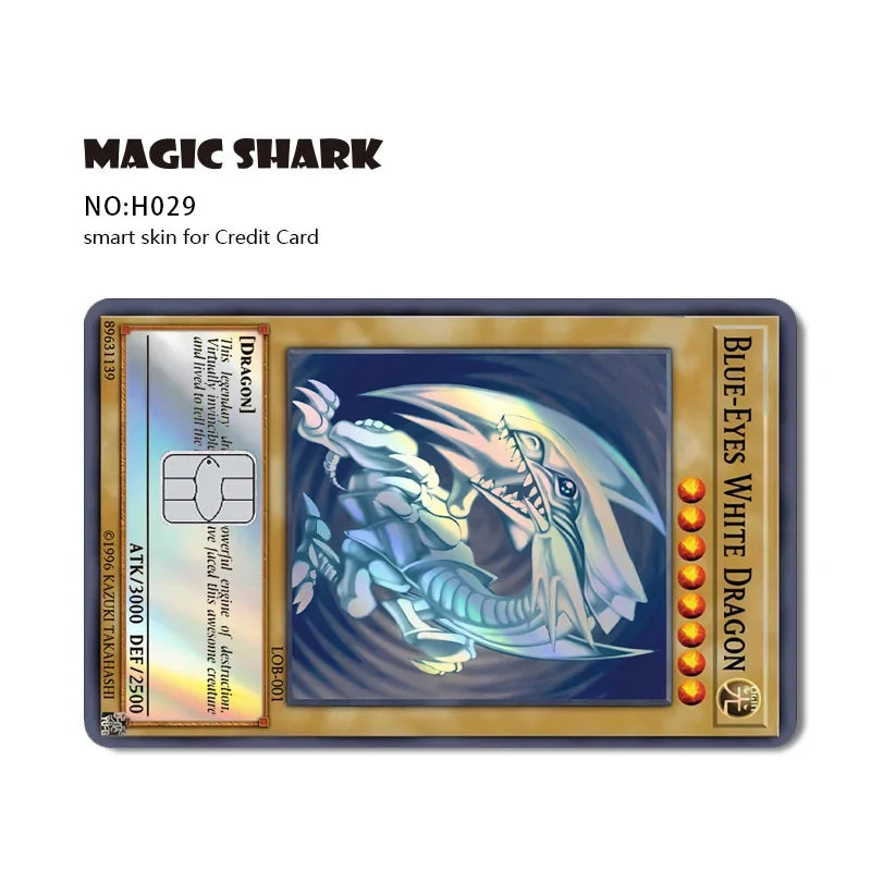 Magic Shark Skull Panda Hunter Broke Blue Eyes Dragon Laser Holographic Sticker Cover Film Skin for Credit Bank Debit Card Beauty World Shop