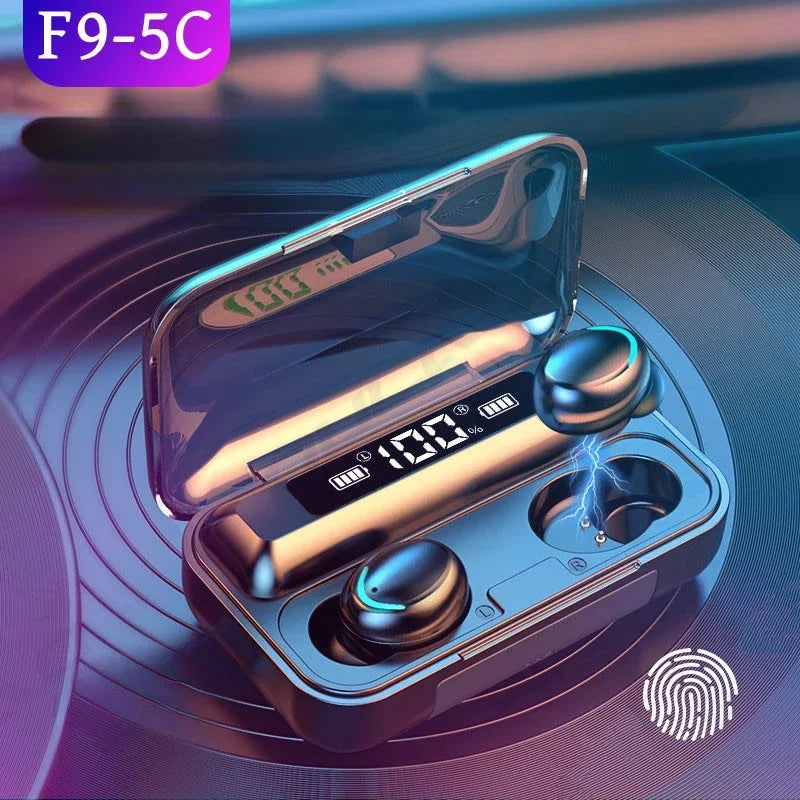 F9 Bluetooth Headphones 9D Stereo High Bass Sport Earphones Touch Control TWS Wireless Earbuds Waterproof Handsfree Headset Beauty World Shop