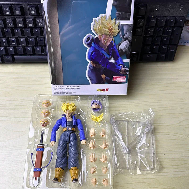 Anime Dragon Ball Z Figures Shf Super Saiyan Trunks Action Figure Collection Model 15cm Future Boy Torankusu Movable Toys Gifts Beauty World Shop