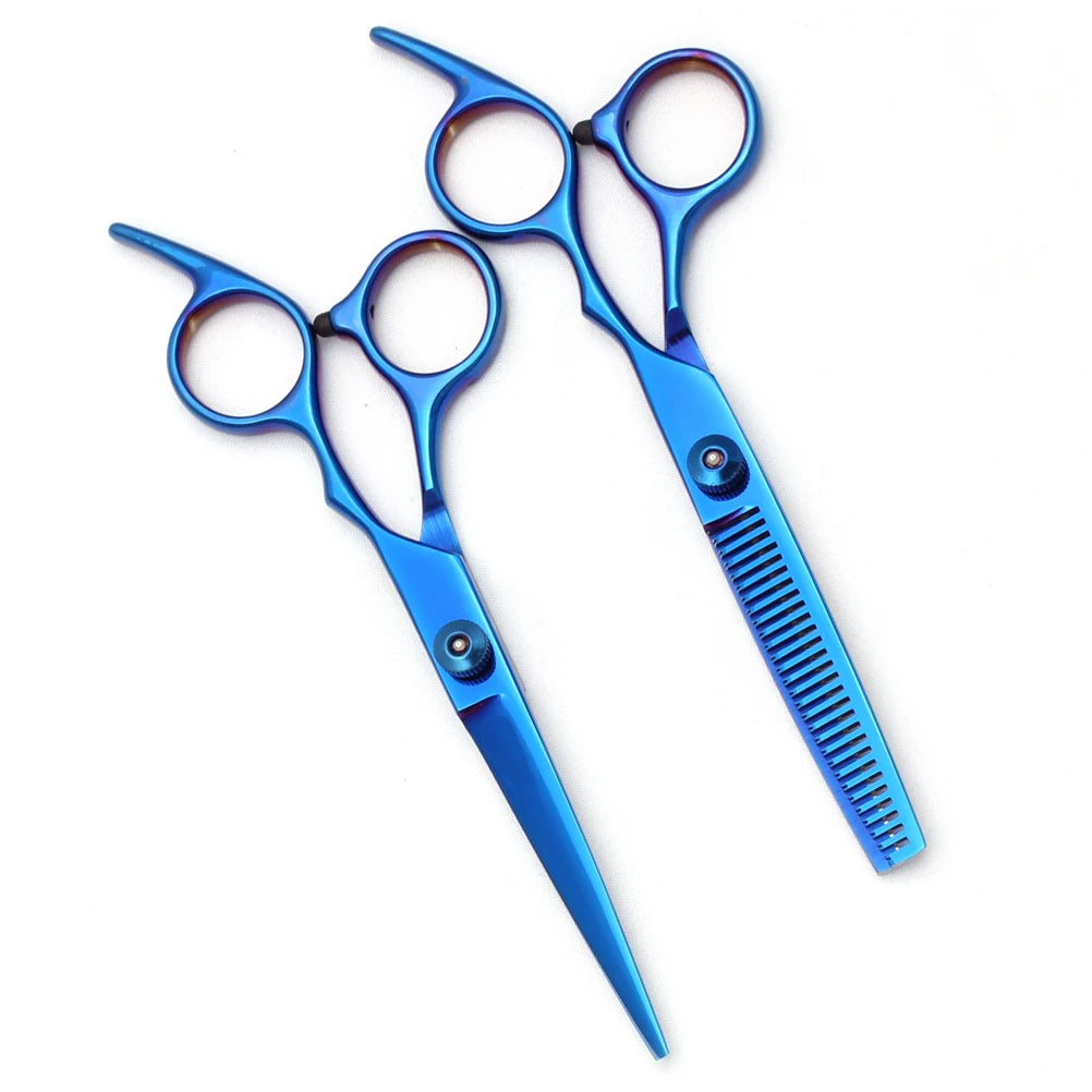 Hairdressing Scissors Japan Stainless Hair Scissors Purple Hair Cutting Scissors Barber Shop Thinning Shears Set Comb C1001 Beauty World Shop