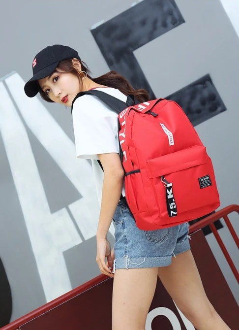 Fashion trend backpack backpack for men and women junior high school high school student bag large capacity korean version of th Beauty World Shop